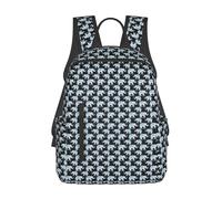 PPHGUT Zaino da viaggio leggero con stampa nera e elefante-blu, da uomo e da donna, borsa casual da viaggio, per il fine settimana, per tutti i giorni