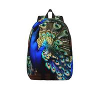 PPHGUT Zaino unisex con stampa di un bellissimo pavone, borsa a tracolla doppia, da viaggio, per uso esterno, fine settimana, Nero, M