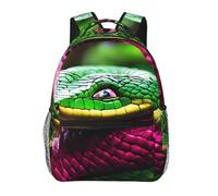 PPHGUT Zaino versatile per il tempo libero con stampa serpente verde leggero impermeabile viaggio lavoro avventure all'aperto