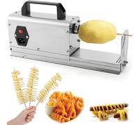 PPLDABNK Affettatrice per Patate Professionale Tagliaverdure Elettrico Spirale per Patate Tornado Patatine Fritte Macchina per Tagliare Verdure Acciaio Inossidabile con Doppie Lame Sostituibili,A