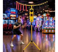 PPLDABNK Catching Sticks Reaction Game, Countdown + Beep + Music Selection | With Remote Control, 10 Magnetically Attached Foam Sticks, Adjustable Height (0.9-2m), Random Drop, For Family Games
