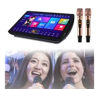 PPLDABNK Macchina Per Karaoke Con Touch Screen Da 19,5" E Microfoni Wireless, Controllo Tramite App, Riproduzione Online/offline, Funzione Amplificatore, Oltre 20 Lingue,2T