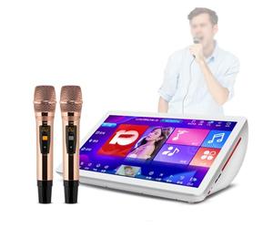PPLDABNK Macchina Per Karaoke Portatile Con Touch Screen Da 19,5", Microfoni Wireless, Display HD 4K, Effetti Sonori DSP, Oltre 1 Milione Di Canzoni Cloud, 27 Lingue,3T
