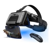 PPLDABNK Occhiali 3D per Realtà virtuale con Joystick, visore VR Pieghevole e Portatile, Occhiali per Realtà virtuale per Giochi e Film, compatibili con Smartphone da 4,7-6,3",A