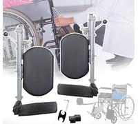 PPLDABNK Poggiagambe Elevabili per Sedia A Rotelle - Universale, Pedale Singolo: 100 kg, Facile da Pulire, Angolo Regolabile/90°-180°, con Pedana/Imbottita, per Disabili/Anziani,a Pair