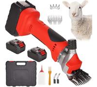 PPLDABNK Tosatrice Elettrica per Pecore Senza Fili, Tosatrice per Tosatura Animali Ricaricabile 550W, Resistente con 2 Batterie E Lame Ricambio, Tosatrice Elettrica Professionale A 6 velocità,9-Tooth