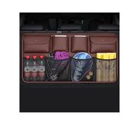 PPLKHS 2024 PU Synthetic Material Rear Seat Back Storage Bag Car Trunk Organizer Auto Seat Backseat Auto Stowing Tidying Mesh Hanging Bag(Coffee with Net)