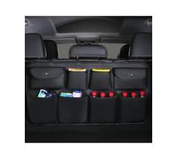 PPLKHS 2024 PU Synthetic Material Rear Seat Back Storage Bag Car Trunk Organizer Auto Seat Backseat Auto Stowing Tidying Mesh Hanging Bag(Black Leather)