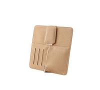 PPLKHS Porta Occhiali Auto Borsa Portaocchiali Parasole Multifunzionale Universale per Auto(Beige)