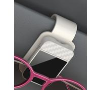PPLKHS Porta Occhiali Auto Clip Universale Multifunzionale per Occhiali da Auto 4 Pezzi(Beige)