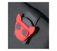 PPLKHS Porta Occhiali Auto Clip Universale Multifunzionale per Occhiali da Sole per Auto(Red Dog+Black Clip)