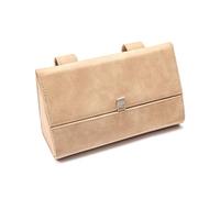 PPLKHS Porta Occhiali Auto Scatola Portaocchiali Parasole Universale Multifunzionale per Auto con Rete Portaoggetti(Beige)