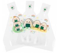 Ppmter 100 Pezzi di Involucri per Onigiri Giapponesi, Sacchetti per Palline di Riso Triangolari a Forma di Cartone Animato, Facili Strappare, Sacchetti per Onigiri, Sacchetti