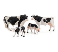 Ppmter 4 Pezzi di Simulazione del Modello di Mucca Agricola, Simulazione di Animali Allevamento Figure Figure Giocattolo per Decorazione Educativa