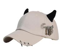 Ppmter Cappellino Baseball alla Moda con Corna Diavolo, Divertenti Cappelli Camionista per Uomo E, Cappellino Hip-Hop, Cappello Streetwear Gotico