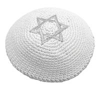 Ppmter Kippah Lavorata a Maglia Fatta a Mano per Uomo E Bambino, Cappello Kippah Ebraico con Stella di David per Uomo E Bambino