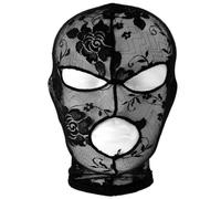 Ppmter Maschera di Pizzo Nero, Maschera Facciale Intera, Maschera Gotica Traforata, Cappuccio Trasparente, Copricapo, Maschera Festa per Uomo E