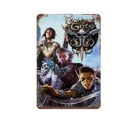 PPOXXFFE Baldur's Gate Game PosterWall Decor Art Metal Tin Poster Modern Bar Decorations30x20cm