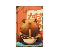 PPOXXFFE Capybara Ramen PosterWall Decor Art Metal Tin Poster Modern Bar Decorations30x20cm