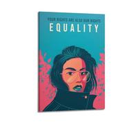 PPOXXFFE Equal - Poster decorativo da parete con diritti delle donne, stampa artistica su tela, poster decorativo moderno per camera da letto, per camera da letto, 60 x 90 cm