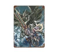 PPOXXFFE Monster Hunter World Game PosterWall Decor Art Metal Tin Poster Modern Bar Decorations40x30cm