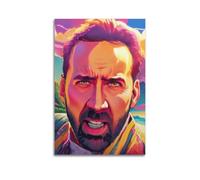 PPOXXFFE Poster decorativo da parete con Nicolas Cage, su tela, stampa moderna, per camera da letto, 30 x 45 cm