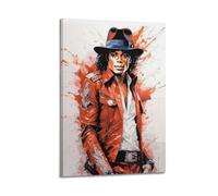PPOXXFFE Poster decorativo da parete con ritratto vintage di Michael Jackson, stampa artistica su tela, poster decorativo moderno per camera da letto, per camera da letto, 30 x 45 cm