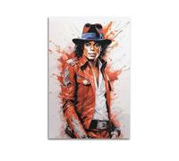 PPOXXFFE Poster decorativo da parete con ritratto vintage di Michael Jackson, stampa artistica su tela, poster decorativo moderno per camera da letto, per camera da letto (60 x 90 cm)