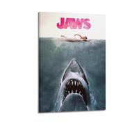 PPOXXFFE Poster decorativo da parete del film Jaws, stampa artistica su tela, poster decorativo moderno, per camera da letto, 50 x 75 cm