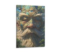 PPOXXFFE Poster decorativo da parete su tela, motivo: lo spirito dell'albero con il terzo occhio e stampa artistica moderna per camera da letto, 20 x 30 cm
