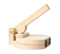 PPPHTUO Pressa per Sfoglie di Ravioli in Legno Durevole Schiacciapasta a Leva con Base Incernierata Uniforme Strumento da per Lavori di Pasticceria, Beige Tondo