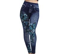 PPPPA Jeans da Donna Slim Skinny Strappati Slim Pantaloni a Fiori con Piedi Piccoli Jeans da Donna Super Elasticizzati a Farfalla Jeans Skinny da Donna Jeans Stretch a Vita Alta Jeggings con Tasche