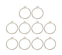 PPQIRU 10 pezzi vassoi vuoti con castone cornice vuota for fiori pressa rotonda for creazione di gioielli artigianali fai-da-te(Gold)