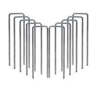 PPQIRU 100 Pezzi di graffette da Giardino a Forma U in Acciaio Inossidabile, picchetti zincati, perni for barriera in Tessuto Anti-Erbacce, Tubi Fissaggio, Chiodi a Terra per Giardini(40mmx150mm-3mm)