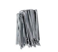 PPQIRU 100 Pezzi di graffette da Giardino a Forma U, picchetti for Tubi Recinzione Resistenti, for zolle, zincati for sostenere Prati, Chiodi Terra for Barriere per Giardini