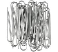 PPQIRU 100 Pezzi di graffette da Giardino a U, picchetti for Tubi Recinzione for impieghi gravosi, for zolle, zincati for sostenere i Prati, Chiodi Terra for Barriere per Giardini