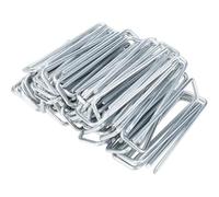 PPQIRU 100 Pezzi di graffette da Giardino a U, robuste, perni for Tubi Recinzione for Giardinaggio, picchetti for zolle, zincati for Tenere i Prati, Chiodi Terra per Giardini
