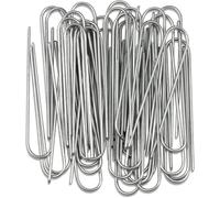 PPQIRU 100 Pezzi di graffette zincate for Giardinaggio, da Giardino a U, Chiodi Terra, picchetti for Tubi Recinzione, for zolle, Punte for per Giardini(Silver-4cmx20cm)