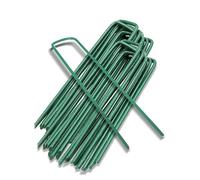 PPQIRU 100 Pezzi multifunzionali a Forma di U for Erba da Giardino, picchetti for Tubi Recinzione Resistenti, for zolle, perni, Strumenti for Chiodi Terra in Metallo per Giardini(Green-3x4x10cm)
