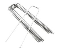 PPQIRU 40 Pezzi di graffette da Giardino a U, picchetti for Tubi Recinzione for impieghi gravosi, for zolle, zincati for sostenere i Prati, Chiodi Terra for Barriere per Giardini
