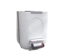 PPQIRU Cestino Per Rifiuti A Parete 6/10L Cestino Pieghevole for La Cucina Appeso Porta Dell'armadio Fissato Al Muro Secchio della Spazzatura Riciclabile Bidone Dei Rifiuti Da(6L white)