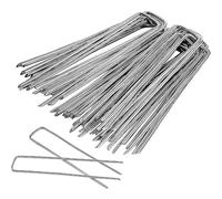 PPQIRU Picchetti da Giardino con Punta di Fissaggio a Forma U 200 Pezzi for perni Ancoraggio for zolle, Tubi irrigazione in Tessuto Che tengono la barriera del Prato per Giardini(4x15x0.3cm)