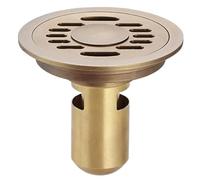 PPQIRU Sifone da Pavimento 2 Pezzi Accessori for Il Bagno Scarico a antiodore for Doccia lineare Rotondo Cromato Copri Scarico a in Ottone per Il Bagno(Color 1)
