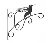 PPQIRU Staffe Per Cesti Appesi 2 Pcs 11.8inch Curved Plant Hanger Heavy Duty Black Iron Bracket for Bird Feeder Lanterns for Flower Baskets Wind Chimes(Black B)