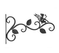 PPQIRU Staffe Per Cesti Appesi 2 Pcs 11.8inch Curved Plant Hanger Heavy Duty Black Iron Bracket for Bird Feeder Lanterns for Flower Baskets Wind Chimes(Black A)