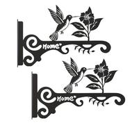 PPQIRU Staffe Per Cesti Appesi 2 Pcs Aesthetic Wall Plant Hanger with Beautiful Bird Pattern Hooks Hanging Brackets for Plants Feeders Wind Chimes