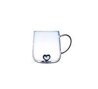 PPQIRU Tazze Di Coppia 2PCS 400mL Amore Gradiente di Vetro Trasparente Tazza Caffè Succo Latte Coppia Ufficio Tè Pomeridiano Articoli e Attrezzature for Acqua(Blue)