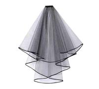 PPQIRU Velo da Sposa Veli da Testa da Sposa Vintage a Doppio Strato di Garza a Rete in Pizzo for Accessori for Copricapo da Festa Puntelli for Foto(Grey Black)