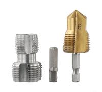 PPR, apri filettatura interna per tubi dell'acqua, punta per trapano a gradini con gambo esagonale, per tubi in plastica PVC, espansore e tapper 2 in 1, strumento idraulico (B)