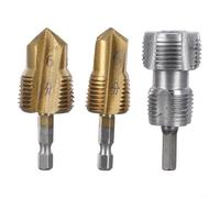 PPR - Apriscatole per tubi dell'acqua con punta per trapano a gradini per tubi in plastica PVC, codolo esagonale da 6,35 mm, per tubi da /2" e 3/4", 2" (C)